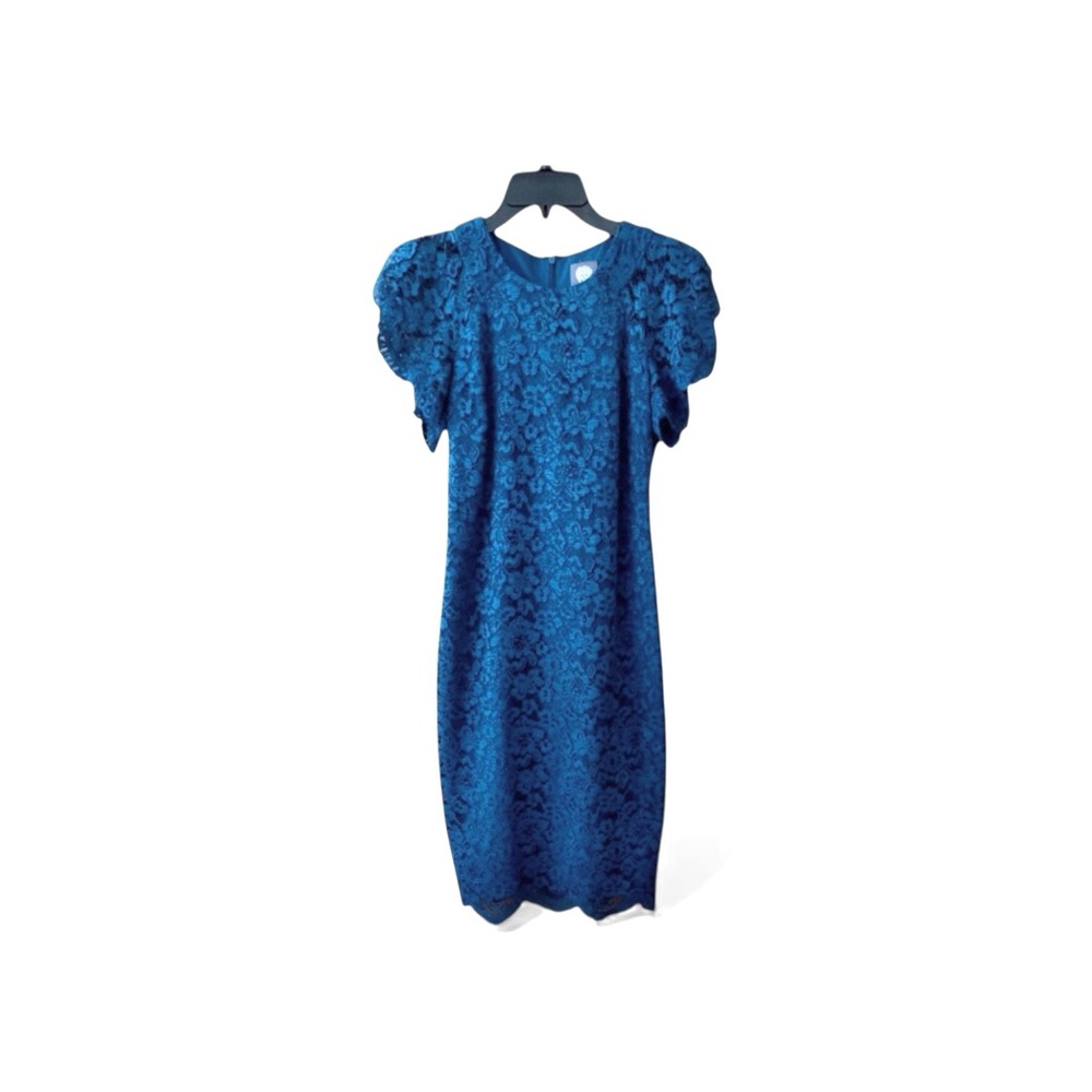 Vince Camuto Teal Lace Dress EUC Size 4